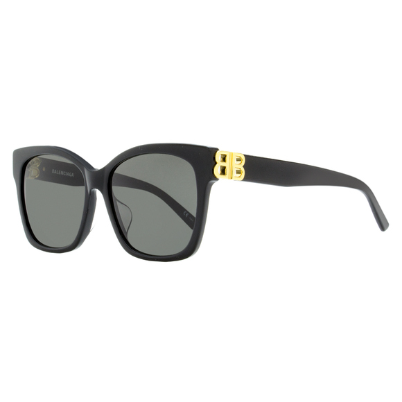 Balenciaga Square Sunglasses BB0102SA 001 Black/Gold 57mm 102